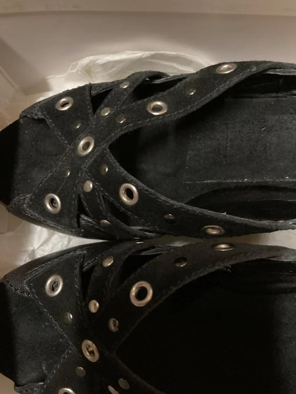 Calvin Klein Black Suede Women's Platform Sandals Size 6.5M New In Box